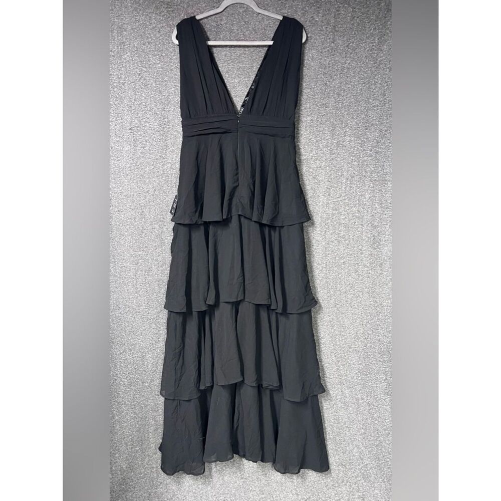 Lulus Amazing Evening Black Tiered Maxi Dress Size L NWT - Picture 8 of 13
